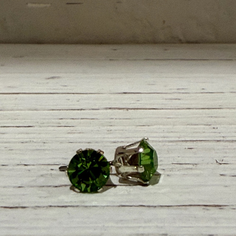 Light Green Swarovski Crystal Stud Earrings